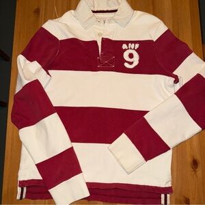 SOLD Vintage Abercrombie & Fitch Rugby Long Sleeved Striped Distressed Polo
